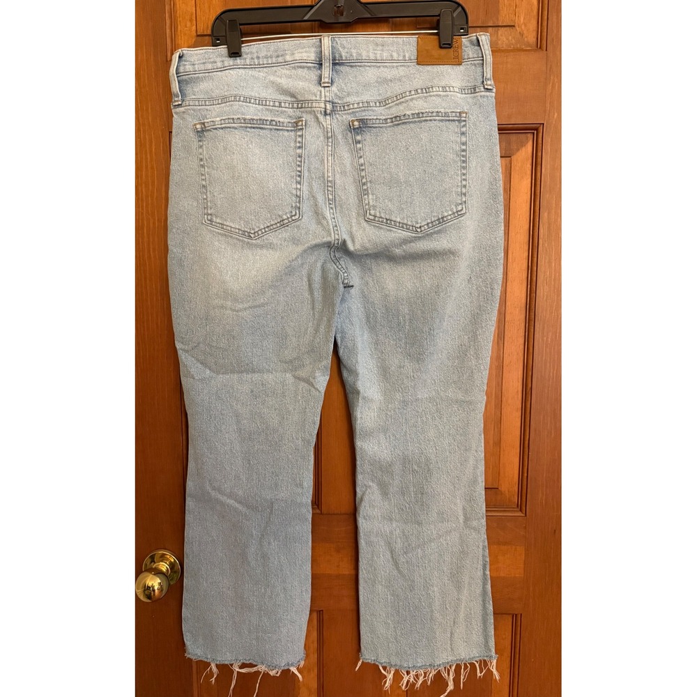 J. Crew Demi-Boot Crop Jeans Womens 32 Blue Light Wash Raw Hem Stretch Denim - Picture 5 of 12